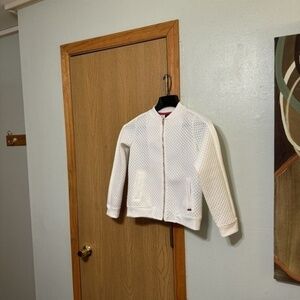 DKNY Girl's XL White Long Sleeve Full-Zip Jacket - EUC